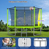 ZNTS 10FT Trampoline for Kids, Basketball Hoop and Ladder, Outdoor Kids Trampoline with Safety 41678425