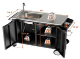 Outdoor Grill Table with Sink, Grill Cart with 304 Stainless Steel Sink and Cabinet, Outdoor Grill W3190P293812