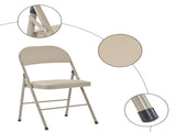 6pcs Elegant Foldable Iron & PVC Chairs for Convention & Exhibition Light Brown 09014703