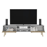 Huna TV Stand, Dual-Tone with Hinged Drawers and Open Shelves B200P173202