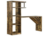 Antique Nutmeg Bar Table with Wine Storage B062P145453