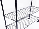 5-Layer Plastic Coated Iron Shelf with 1.5" Nylon Wheels 165*90*35 Black 40565502