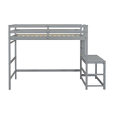 ZNTS Twin High Loft Bed with Ladder landing Platform, Ladders, Guardrails,Grey 48977205