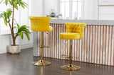 COOLMORE Swivel Bar Stools Set of 2 Adjustable Counter Height Chairs with Footrest for Kitchen, W1539103102