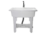 White Freestanding Plastic Utility Sinks Utility Sink Laundry Tub Outdoor Sink Drop in Deep Sink Kit 86053060