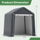 8' x 6.5' Portable Motorcycle Outdoor Storage Shelter,Crafted from 180G PE 16657945