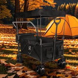Heavy Duty Collapsible Wagon, Foldable Wagon with Removable Canopy, Foldind Wagon Cart with Wheels 92931648