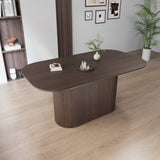 63 " MDF New Brown Style Dining Table and Regular Edge Table, 4-8 Person Dining Table, Vertical 56102959