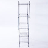 ZNTS XM-304B Rectangle Carbon Steel Metal Assembly 5-Shelf Storage Rack Silver Gray 13746784