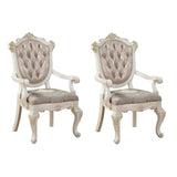 ZNTS Rose Gold and Pearl White Tufted Arm Chair B062P189176