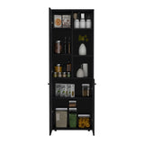 Konik 67-Inch High Storage Cabinet Kitchen Pantry With Three Doors and Three Exterior Shelves B070P173167