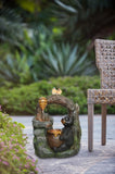 18.5x11.8x22.6" Decorative Two-Tiered Water Fountain Woodland Animal Design, Outdoor Fountain W2078P178886