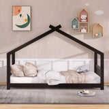 Twin Size House Bed Wood Bed, Espresso N708P182785P