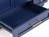 30" Blue Bathroom Vanity with Ceramic Sink - Soft-Close Drawers, Solid Wood Frame, Multi-Organizer W2896P344081
