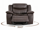 Faux Leather Rocker Swivel Recliner Chair, Manual Reclining Armchair with 360&deg Swivel Base, B2766P587865