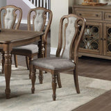 ZNTS Grey Fabric Upholstery Dining Chair, Brown, Set of 2 SR011827