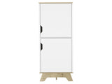 Rutherford 2-Door Pantry Cabinet Light Oak and White B06280045