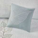 6 Piece Embroidered Quilt Set with Throw Pillows Blue King/Cal King B03597615