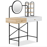 ZNTS GO 40" Makeup Vanity Desk with 3-Mode Lighted Mirror & Wireless Charging Station , Vanity Table with N704P179781K