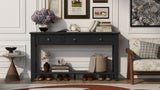 U_Style 55.4" Modern Entryway Console Table with Three Storage Drawers,Sideboard with Poplar Legs N711P272499B