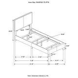 Grey Twin Panel Bed B062P155554