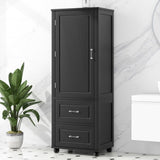 ZNTS Tall Bathroom Storage Cabinet, Freestanding Storage Cabinet with Two Drawers and Adjustable Shelf, 48632964