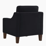 Modern Armchair, Living Room Single Seat Sofa with Wooden Legs, Upholstered Velvet Accent W2186P143466