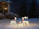 3-Piece Lighted Tinsel Christmas Reindeer Family Outdoor Decorations, Weather Proof Deer Family 31183230