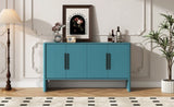TREXM 4-Door Large Storage Retro Sideboard with Adjustable Shelves and Long Handles for Kitchen, N715P190423M
