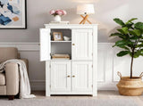 White MDF with vertical stripes, 60*30*110cm, 4-door bathroom vanity 31144451