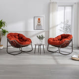 Outdoor Rattan Rocking Chair,Padded Cushion Rocker Recliner Chair Outdoor for Front Porch, Living W640105284