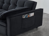 Modern velvet sofa, sofa pull-out bed, small love seat casual sofa with back, with pillow, pockets, W3371P315001