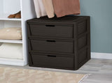 (2 pack) Wide 3 Drawer Tower, Plastic Storage Organizer with Removable Decorative Bins, Easy 72364963