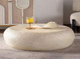 MgO Mid-Century Round Centre Table Vintage Faux Stone Sofa Pre-Modern Tables Beige W3081P344038