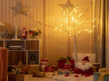 White 5FT LED Birch Tree - Lifelike Bark 72 Lights Flexible Branches 7.2ft Cord for Christmas 19442660