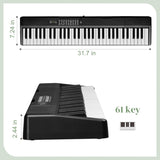 ZNTS GEP-204 61Key Folding Piano Semi-Weighted Standard Keyboards Digital Piano 68889643