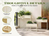 3Pack PreAssembled Beige Metal Elevated Planter Stand with NonWoven Liner, UVResistant W2796P516633