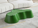 50 Inch Unique Shape Coffee Table Sturdy Fiberglass Tea Table for Living Room No Need Assembly GREEN W876P452391
