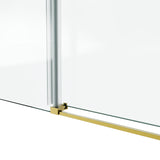60*66"Fixed & Sliding Shower Door, Round Tube Hardware, Clear Glass Shower Door, 3/8 SGCC T3177P320598