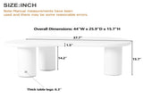 ON-TREND 44'' x 25.9'' Easy Assembly Cloud Coffee Table with 1.5'' Thick Tabletop, Cream Style N721P190395K