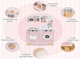 Pink Kids Coffee Kitchen Playset with Microwave Oven Stove for 3 Years Old 90229154