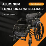 Aluminum Alloy Transport Wheelchair. 18" Seats. With front and Rear Locking Hand Brakes. 24" Quick W3121P297359
