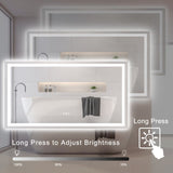 LED Bathroom Mirror 60x 32 Inch with lights, anti-Fog & Dimming Led Bathroom Vanity Mirror W134070939