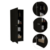 Belleria Single Door Pantry Storage Cabinet with Four Interior Shelves -Black B20091832