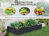 Gray 4' x 2' x 1' Sturdy Metal Raised Planter Garden Bed for Vegetables, Flowers, Herbs & 20326154