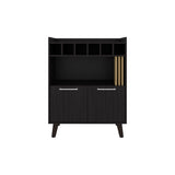 Vance 40" High Bar Cabinet with Six Bottle Cubbies, Two Double Door Cabients, Four Shelves, Living B200P253743