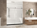 Frameless shower door 56-60 "W x 76" H, 1/4 " Clear Tempered Glass, Explosion Proof Film, W1675P306990