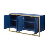 U_STYLE Mahogany Veneer Modern Sideboard with Unique Metal Legs,Suitable for Study,Entryway, N711P230808V