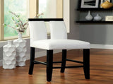Set of 2 Chairs Black And White Leatherette Beautiful Padded Counter height Chairs Slit Back Design HS11CM3559PC-ID-AHD