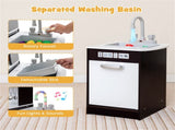 Interactive Kids Play Kitchen with Ice Maker & Chalkboard, Corner Design Pretend Cooking Set with 98686354